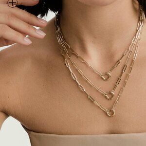 Mejuri Paperclip Chain Charm Necklace 14K Gold